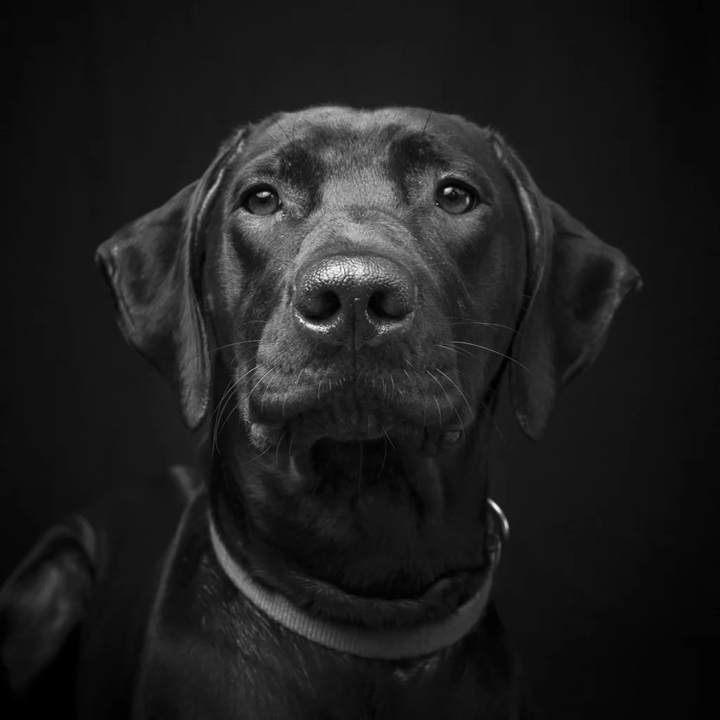labrador-hundeportraet-schwarzweiss-studio